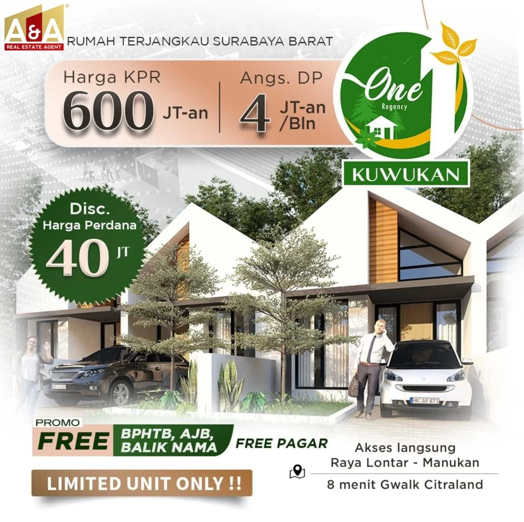 Dijual Rumah Nyaman di Primary One Regency Kuwukan Surabaya Barat - Image 1