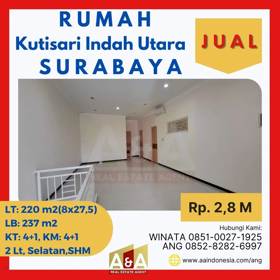 Dijual Rumah Strategis di Kutisari Indah Utara Surabaya selatan - Image 1