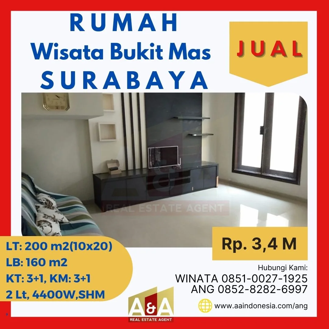 Dijual & Disewa Rumah Strategis di Wisata Bukit Mas Surabaya
