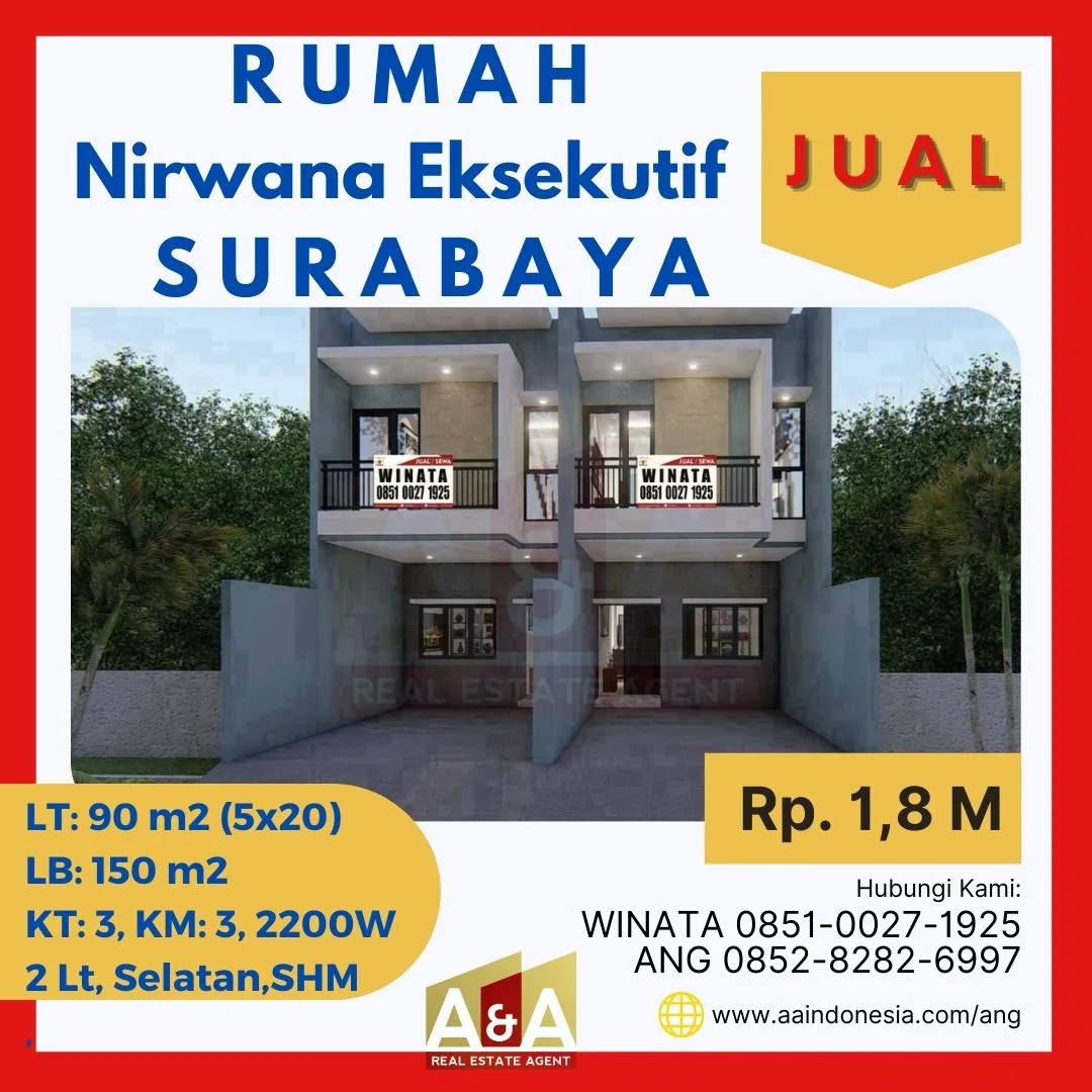 Dijual-Rumah-Baru-Murah-Strategis-2-Lantai-Nirwana-Eksekutif-Surabaya-Timur