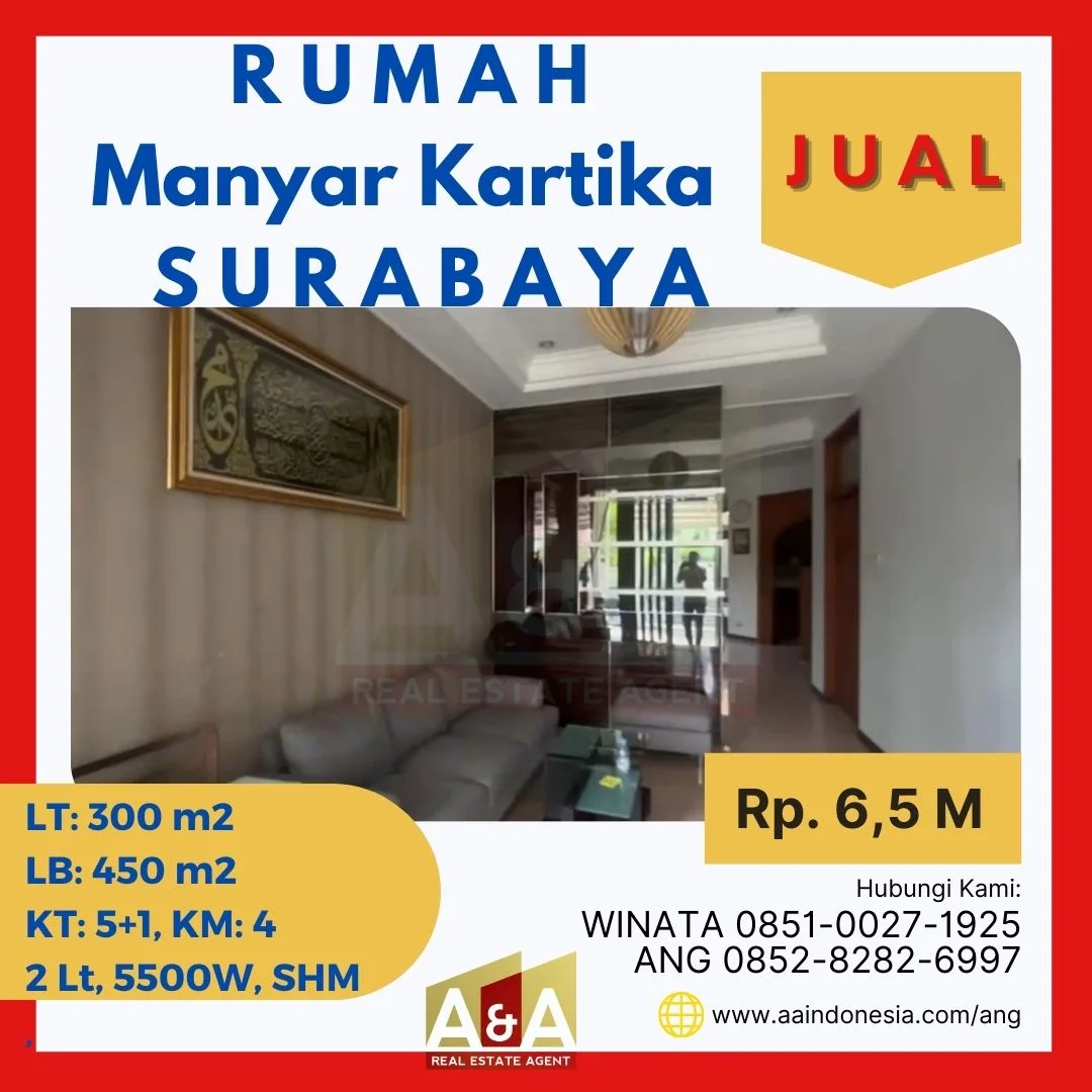 Dijual-Rumah-2-Lantai-Furnish-Murah-Strategis-Manyar-Kartika-Surabaya-Timur-1