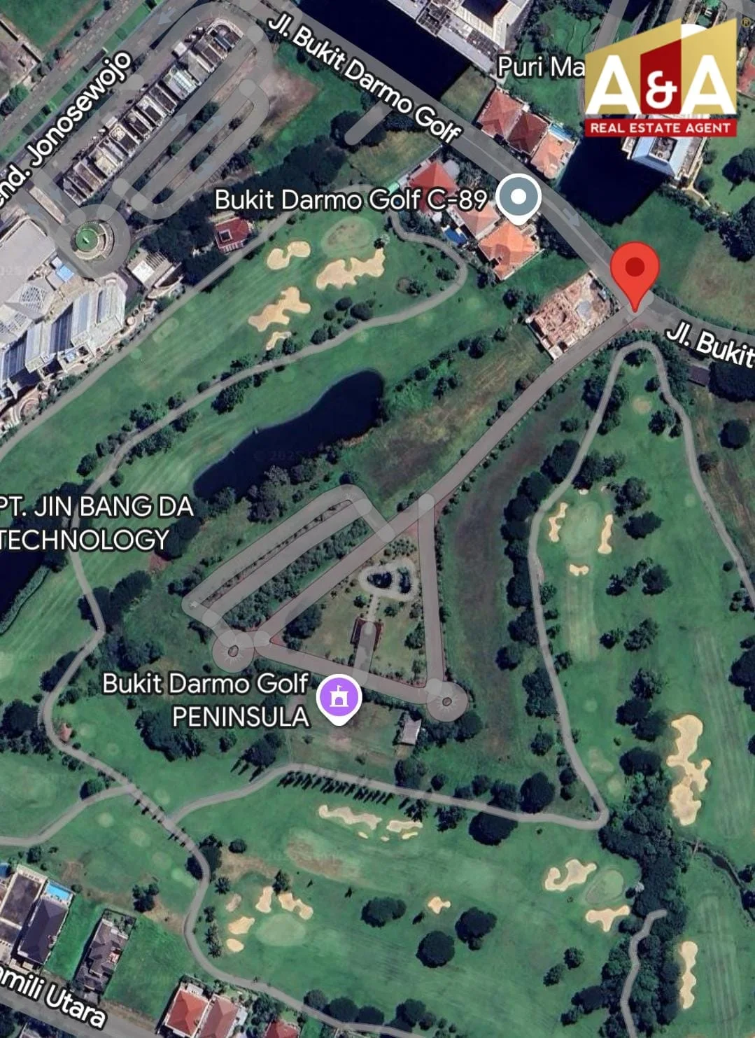 Dijual Tanah Kavling Kawasan Elite Luxurious View Golf Peninsula, Bukit Darmo Golf, Surabaya Barat - Thumbnail 2