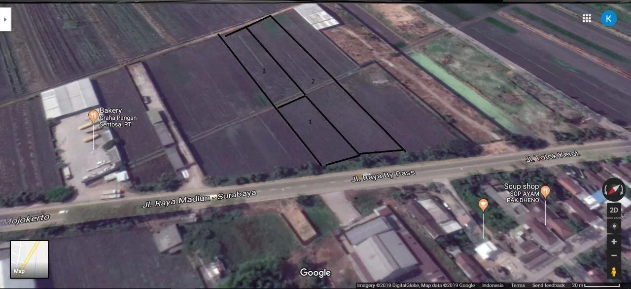 Dijual Tanah Komersial Nol Jalan Provinsi di Raya Bypass Mojokerto - Thumbnail 3