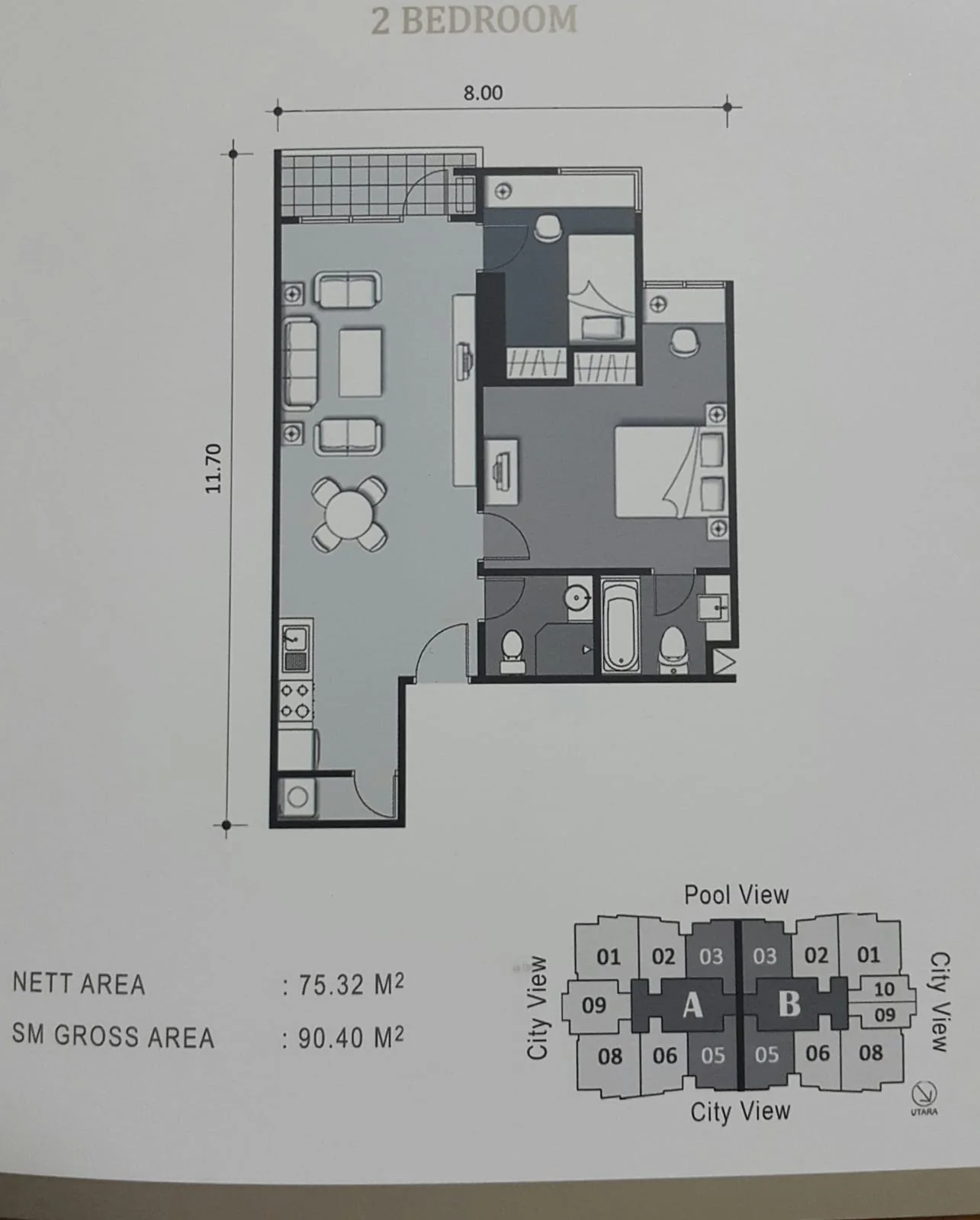 Jual / Sewa Unit Apartemen Trillium 2BR Siap Huni Lokasi Strategis Pusat Kota Surabaya - Thumbnail 2