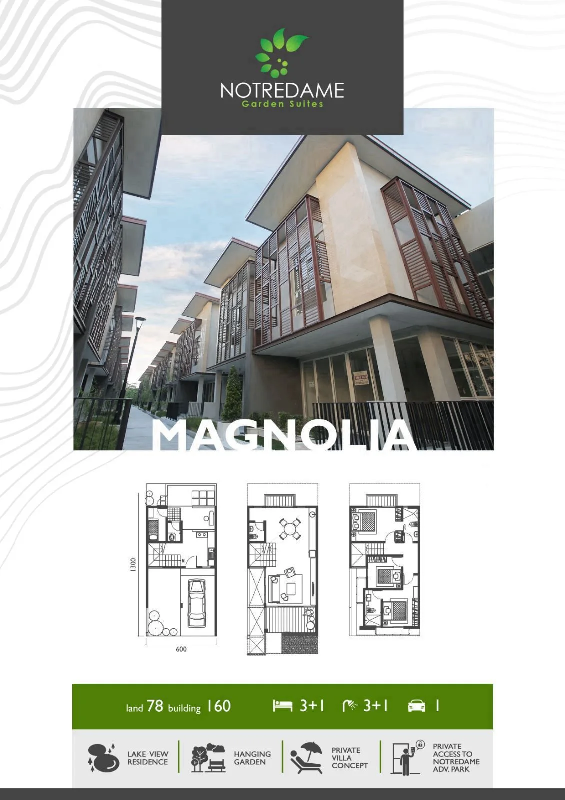 Dijual Rumah Baru Dibawah Harga Pasar di Jl Wisata Bukit Mas Surabaya Barat – Cluster Notredame Type Magnolia 3 Lantai Flying Garden