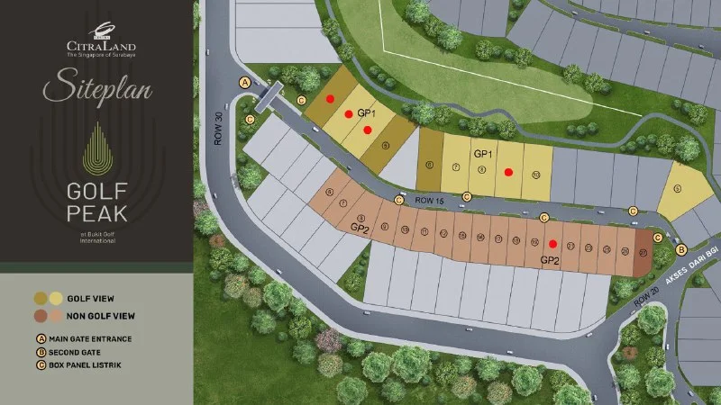 Dijual Tanah Kavling Eksklusif di Cluster Golf Peak Citraland Surabaya Barat