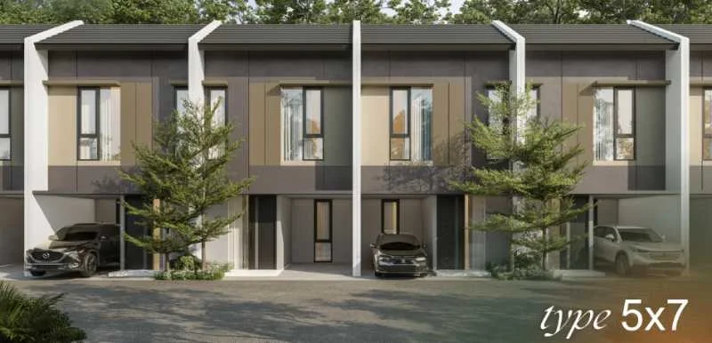 Dijual Rumah Baru New Fasad Dua lantai di Park Sunrise Tahap III Surabaya Timur