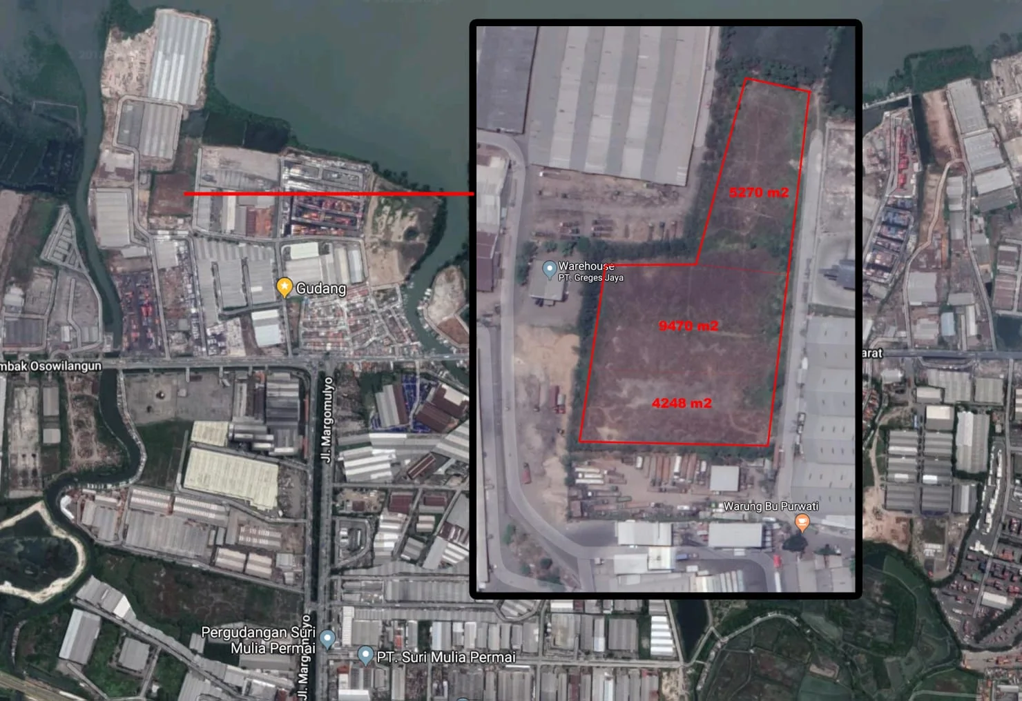 Dijual Tanah Luas di Greges Jaya Surabaya Barat