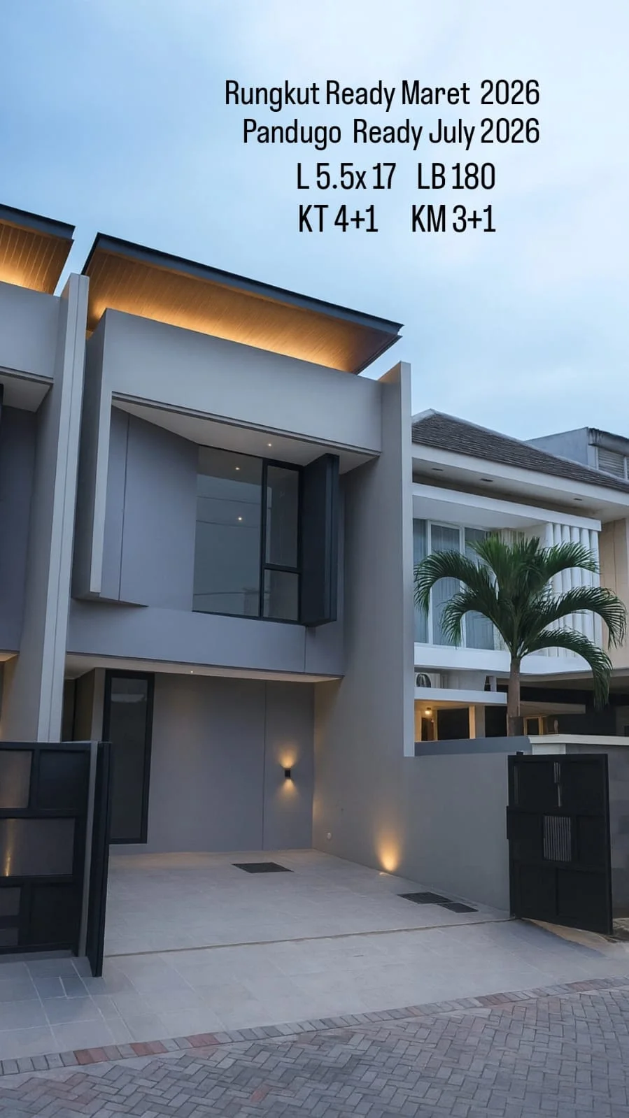 Jual Rumah Baru Modern Minimalis Pandugo Timur Premium Quality Surabaya Timur