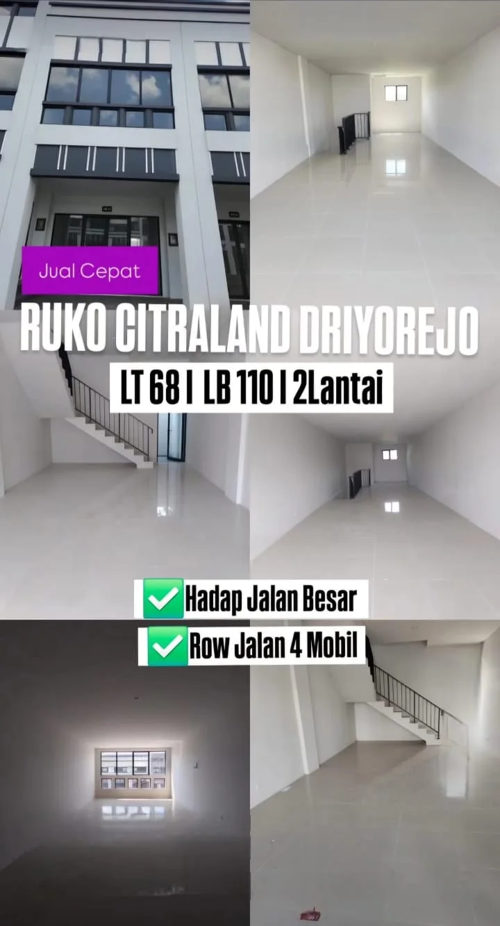 Dijual Cepat Ruko 2 Unit Jejer di Citraland Driyorejo Surabaya Barat