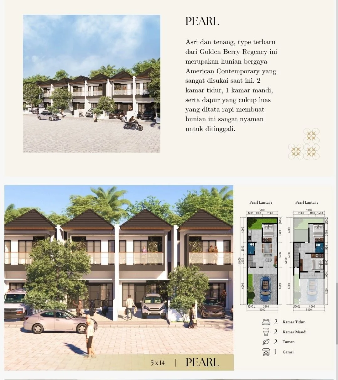Dijual Rumah Baru Modern di Pearl Menganti Gresik - Image 1