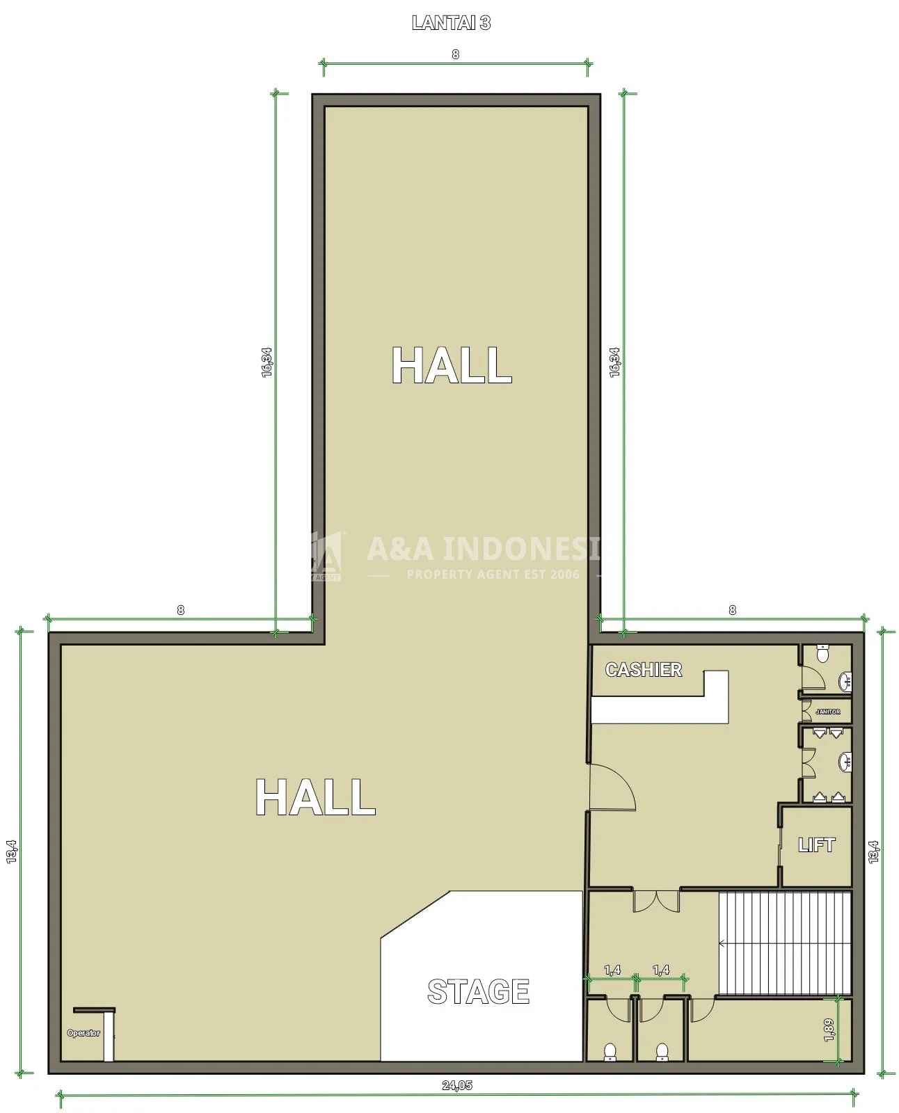 Dijual Ruko 8 unit menjadi 1 bangunan untuk Rekreasi Hiburan Umum 5 lantai, lokasi strategis MEER, Surabaya Timur - Thumbnail 5