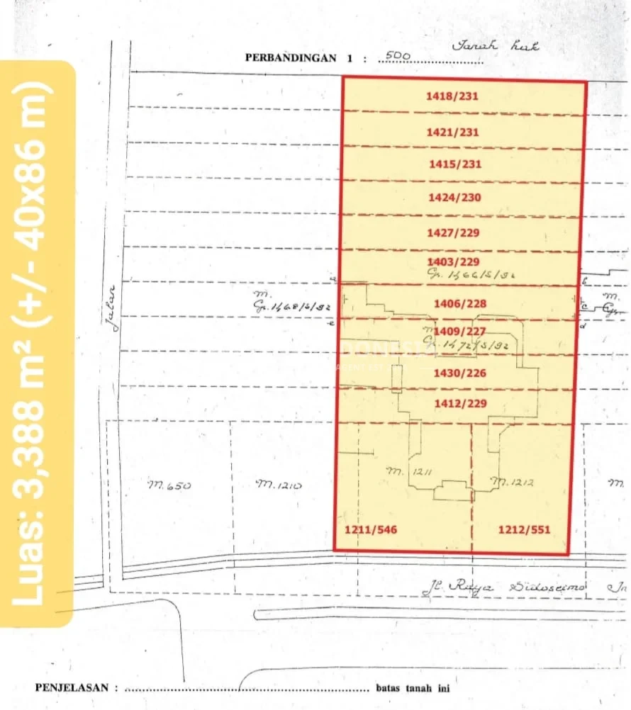 Jual Kavling Tanah Luas 3.388 m² di Sidosermo Indah Lokasi Strategis Surabaya Selatan - Thumbnail 2