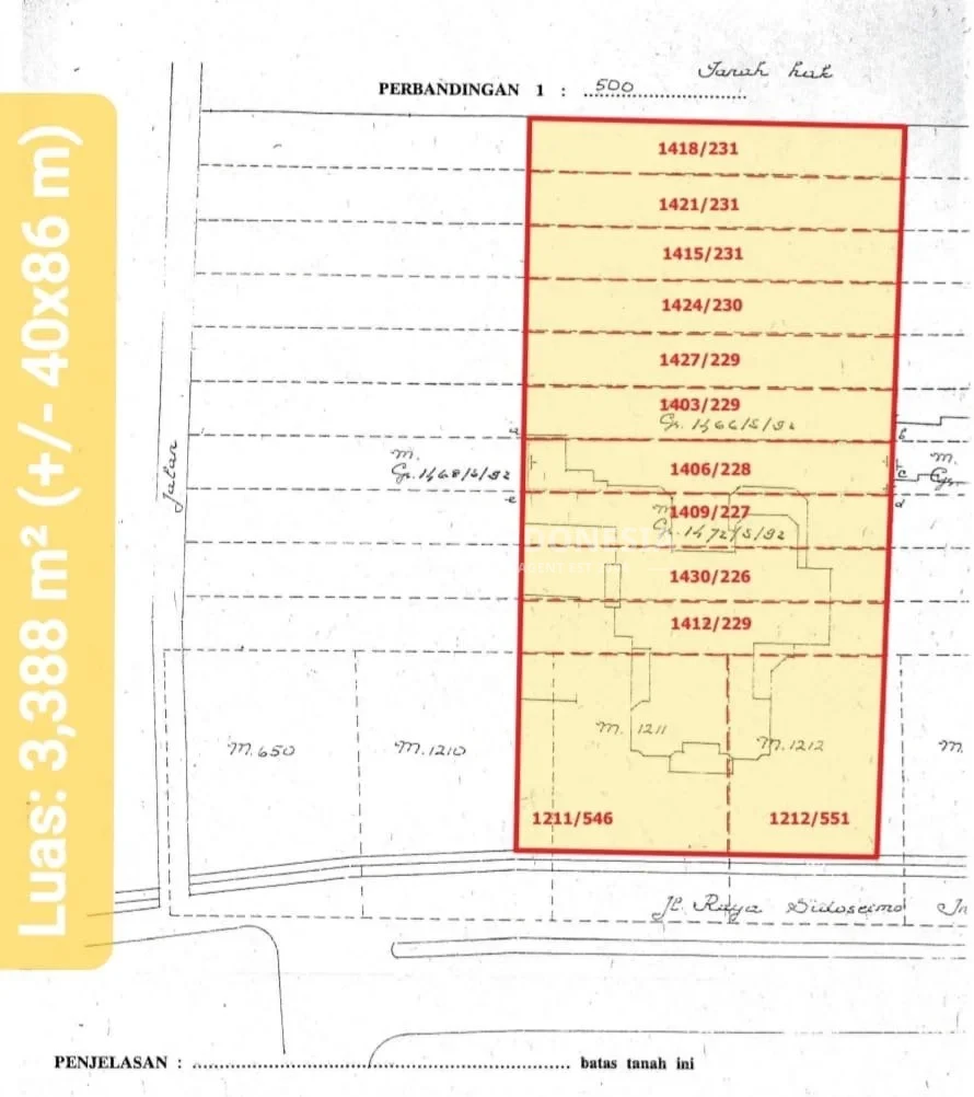 Dijual Tanah Perumahan Di Jalan Sidosermo Indah, Surabaya Selatan - Thumbnail 2