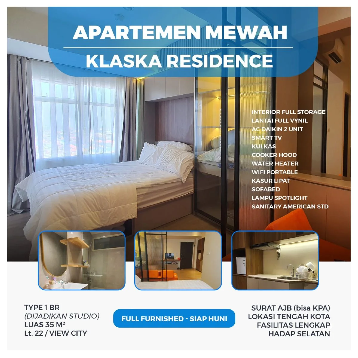 Dijual Apartemen di Klaska Surabaya Pusat
