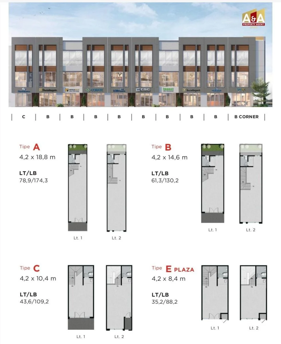 Dijual ruko 2 lantai di Plaza Segi 8 by Intiland Raya Sukomanunggal Surabaya Barat - Image 1