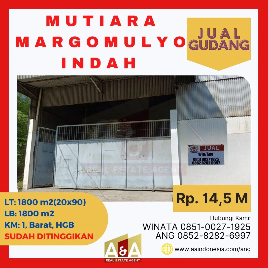 Gudang Murah Strategis di Mutiara Margomulyo Indah Surabaya Barat