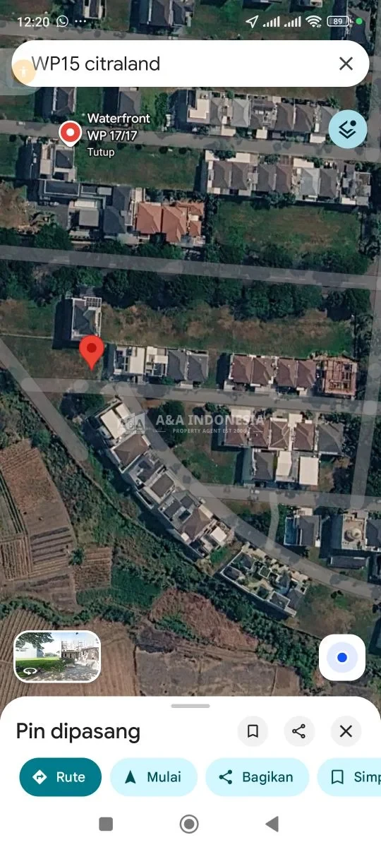 Dijual Kavling Tanah Siap Bangun Water Front Lokasi Strategis Premium Citraland Surabaya