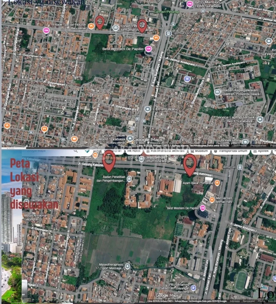 Disewakan Tanah Komersial Strategis di Gayung Kebonsari Surabaya Selatan Dekat Ahmad Yani - Thumbnail 5