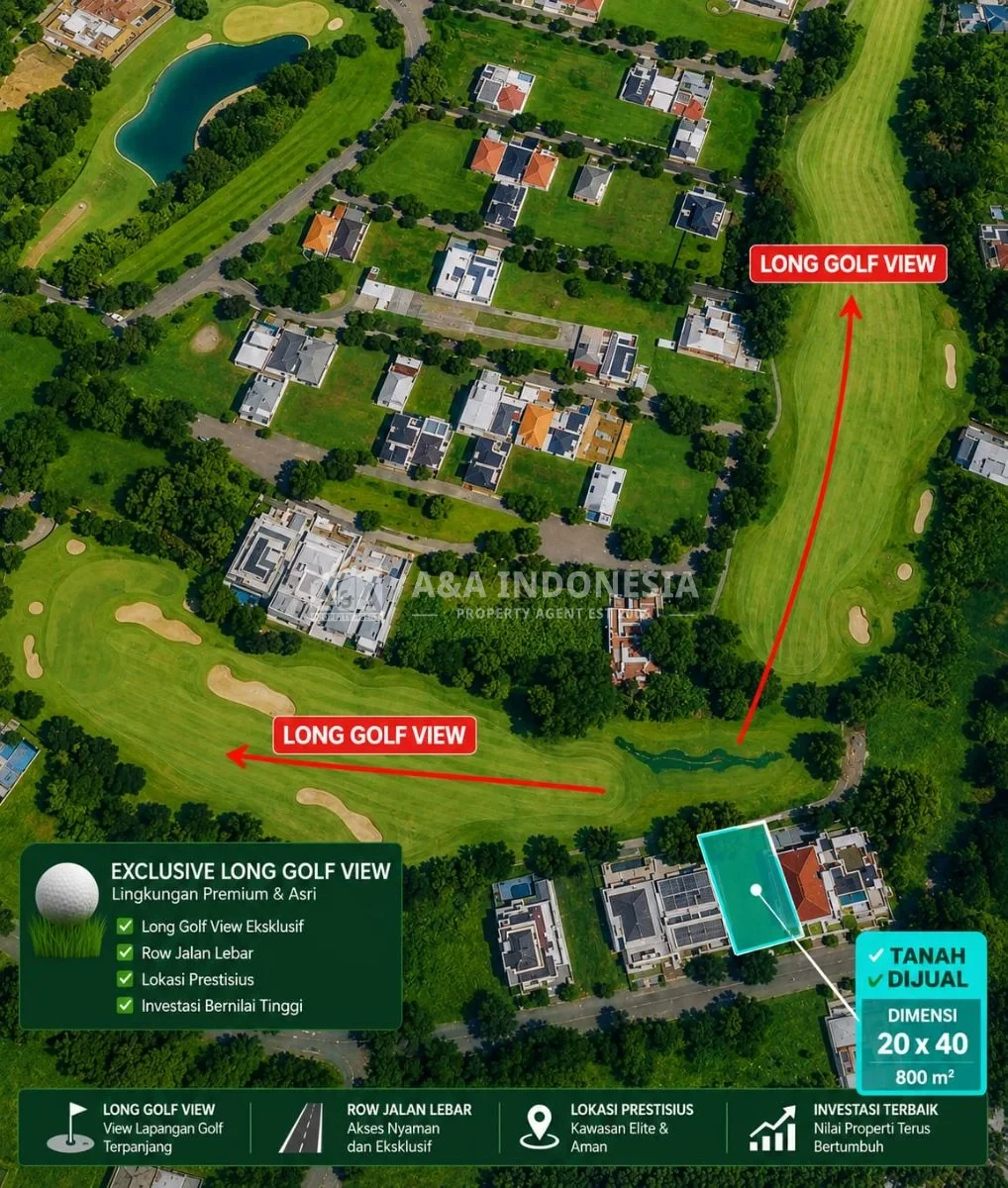 Jual Kavling Tanah Premium View Double Long Golf Raya Bukit Golf Mediterania Lokasi Prestisius Citraland Surabaya - Thumbnail 3